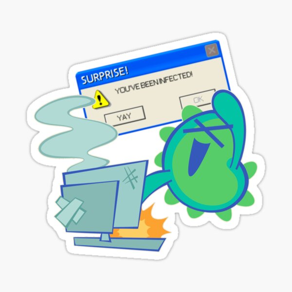 Vista previa del artículo con la obra «¡Virus de PC!», diseñado y vendido por Bow WEBPARTEEZ.
