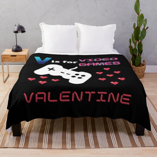 Item preview, V is For Video Games Valentine. - funny quotes designed and sold by Designspot2020.