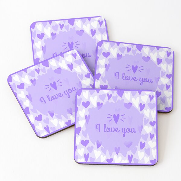 Item preview, I Love You! Hearts Pattern (Purple on Purple) designed and sold by PawsitiveMum.