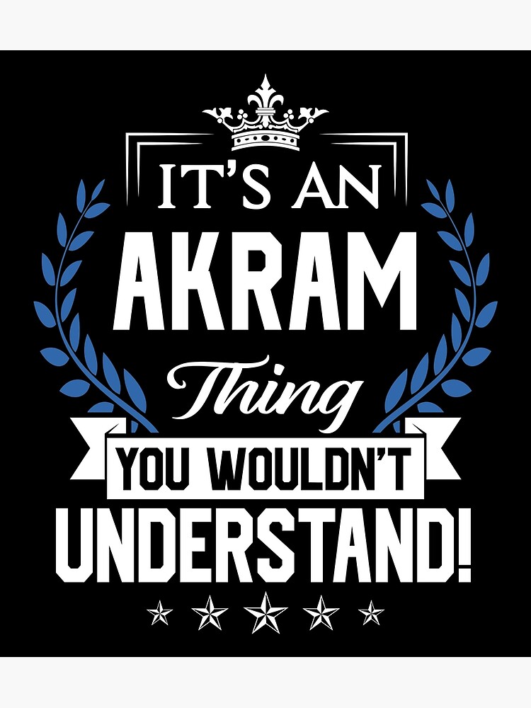 Akram Name Meaning Magnet Blue - Party Animal Print
