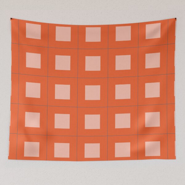 Item preview, Orange and Coral Grid pattern designed and sold by KeksWorkroom.