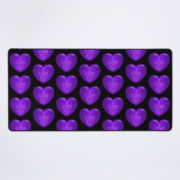 Item preview, I Love You! Purple Balloon Heart (on Black) designed and sold by PawsitiveMum.