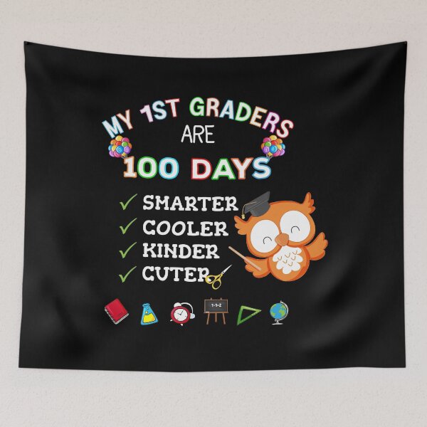 Item preview, my 1st graders 100 days smarter kinder cuter cooler, funny 100 days kinder smarter shirt for kids  designed and sold by jake aff47.