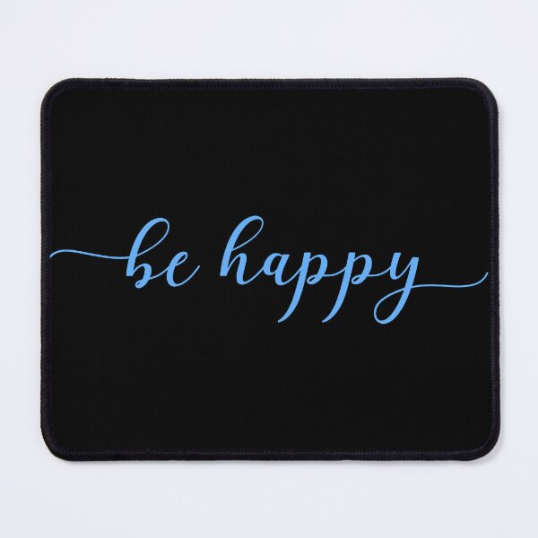 Item preview, Be Happy script typography Blue designed and sold by OutLoudDesigns.