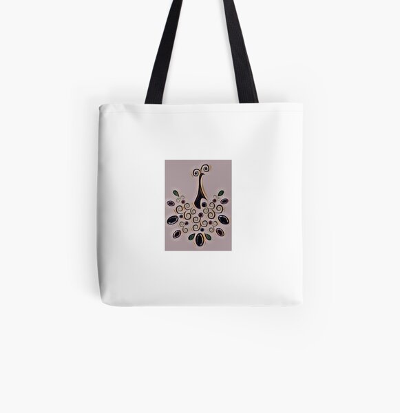 Peacock pattern All Over Print Tote Bag