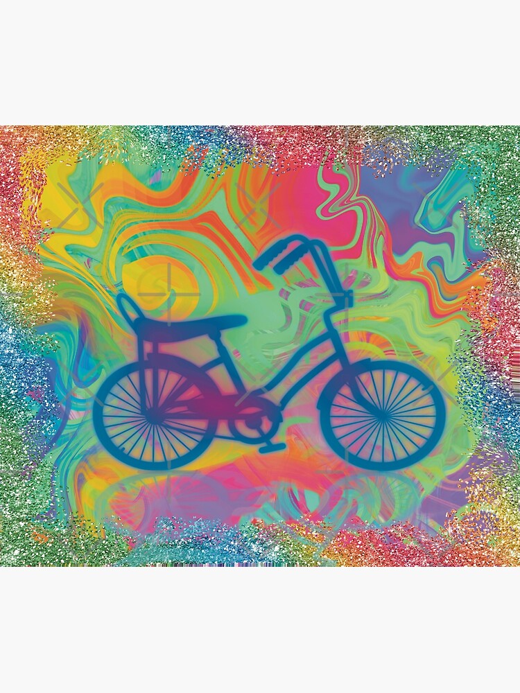 Psychedelic Schwinn Inspired Art Oldschool Banana Seat Bike