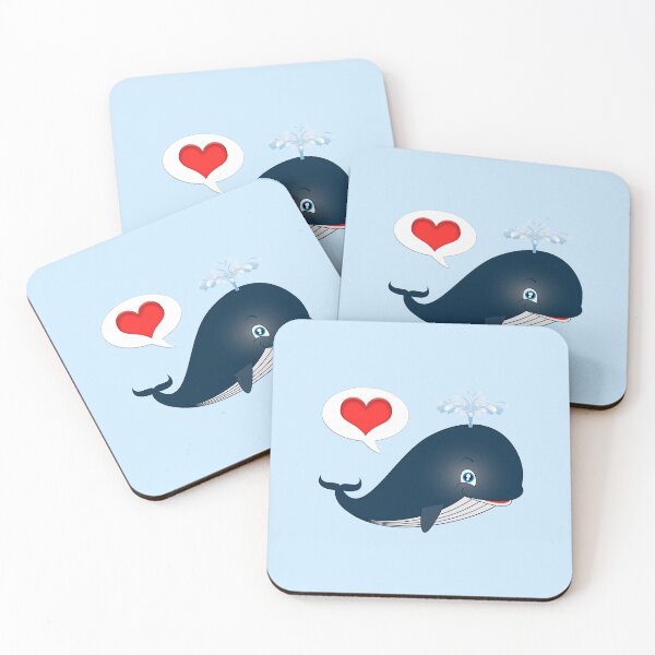 Item preview, Whale Love (Navy/Red on Blue) designed and sold by PawsitiveMum.