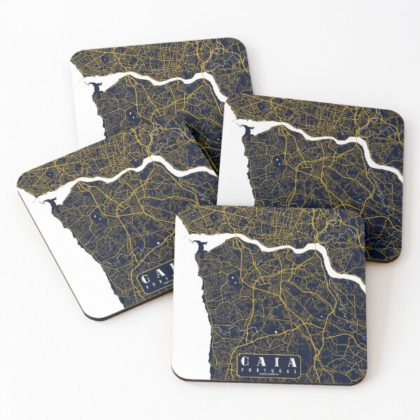 Item preview, Vila Nova de Gaia City Map of Porto, Portugal - Gold Art Deco designed and sold by deMAP.