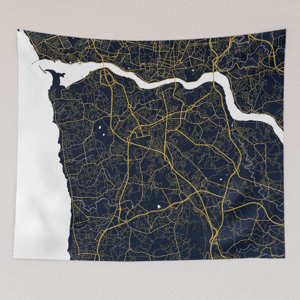 Item preview, Vila Nova de Gaia City Map of Porto, Portugal - Gold Art Deco designed and sold by deMAP.