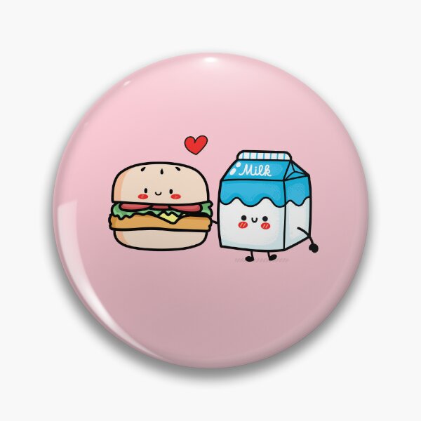 Artikelvorschau, Süßer Hamburger und Milch, süße Valentinspaare. Bester Freund für immer. entworfen und verkauft von WhaleSharkShop.