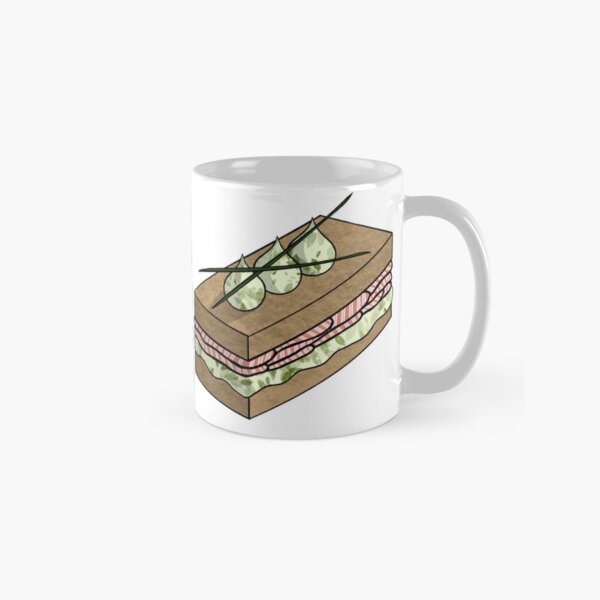 Vista previa del artículo con la obra «Sándwich de dedo de salmón ahumado», diseñado y vendido por honeybeepaper.