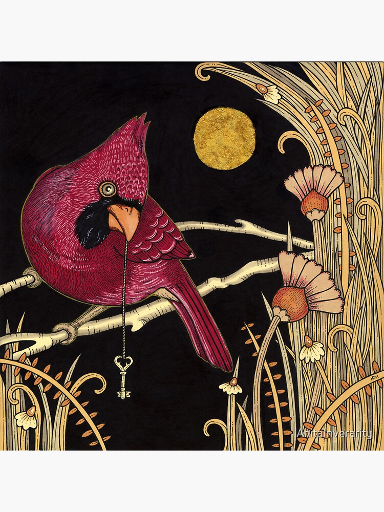 Thumbnail 3 of 3, Sticker, Cardinal designed and sold by AnitaInverarity.