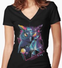 Rad Owl Women's Fitted V-Neck T-Shirt