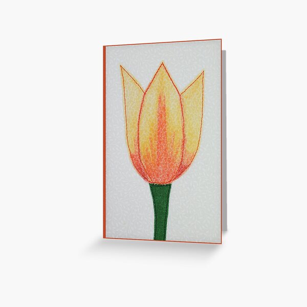 Tulip Quilted Postcard Image Greeting Card