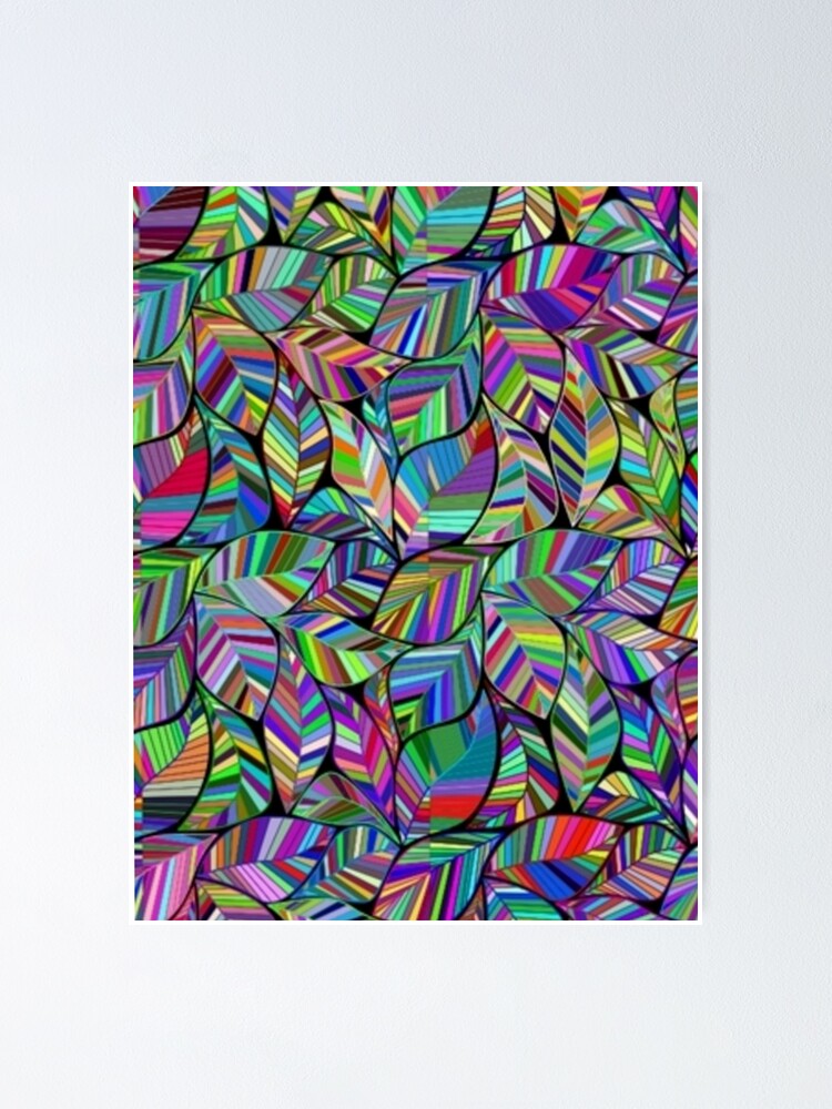 Thumbnail 1 of 3, Poster, Brightly Colored Leaves Pattern designed and sold by clothstudios.