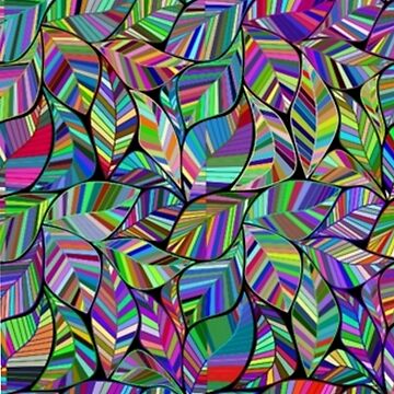 Artwork thumbnail, Brightly Colored Leaves Pattern by clothstudios