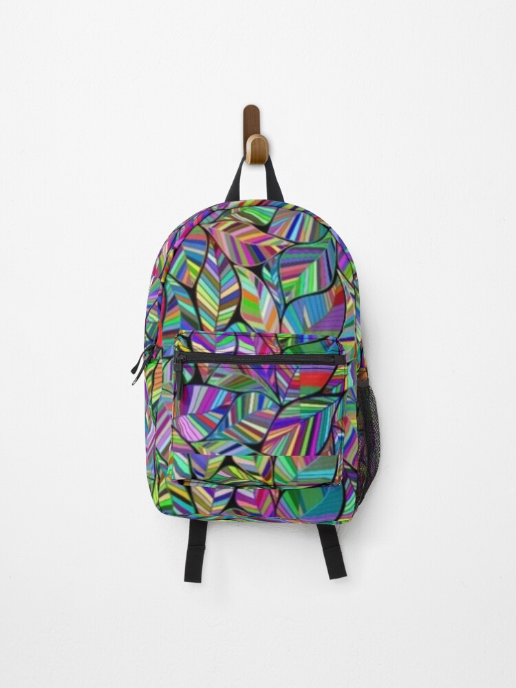 Thumbnail 1 of 3, Backpack, Brightly Colored Leaves Pattern designed and sold by clothstudios.