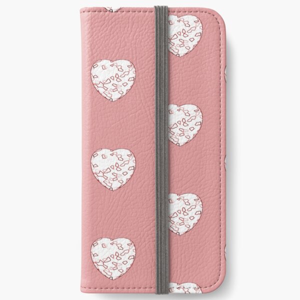 Stylised Red & White Heart iPhone Wallet