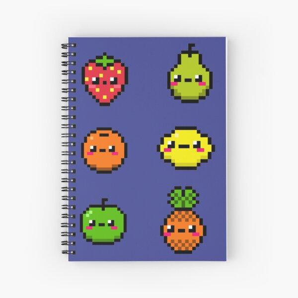 Collection of mixed pixelated fruits