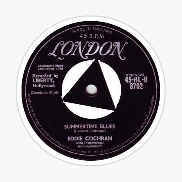 Summertime Blues Eddie Cochran record Sticker