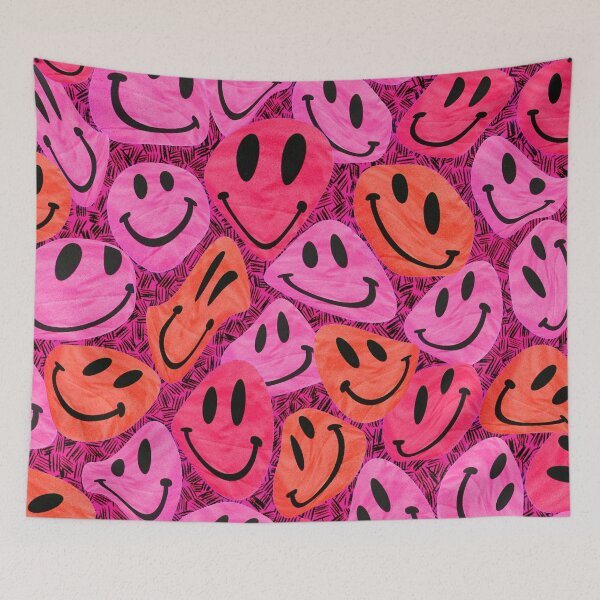 Item preview, Preppy Room Decor -	Trippy Smiley Face Collage designed and sold by Shop Your Aesthetic.