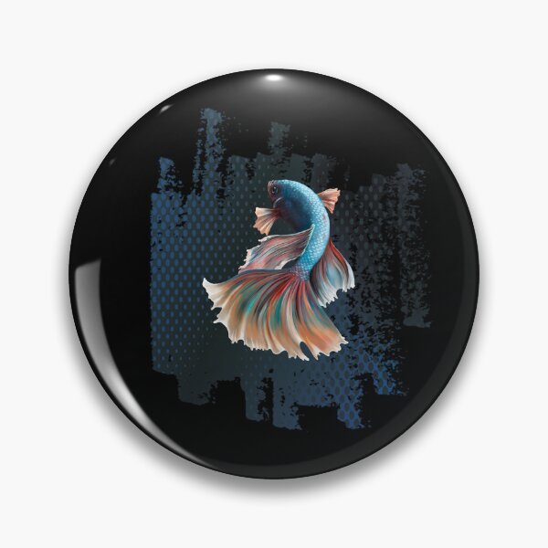 Item preview, Betta Fish Blue with Rainbow Tail on Blue designed and sold by Trinket-Trickster.