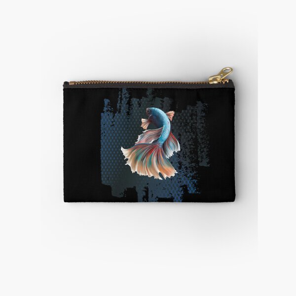 Item preview, Betta Fish Blue with Rainbow Tail on Blue designed and sold by Trinket-Trickster.