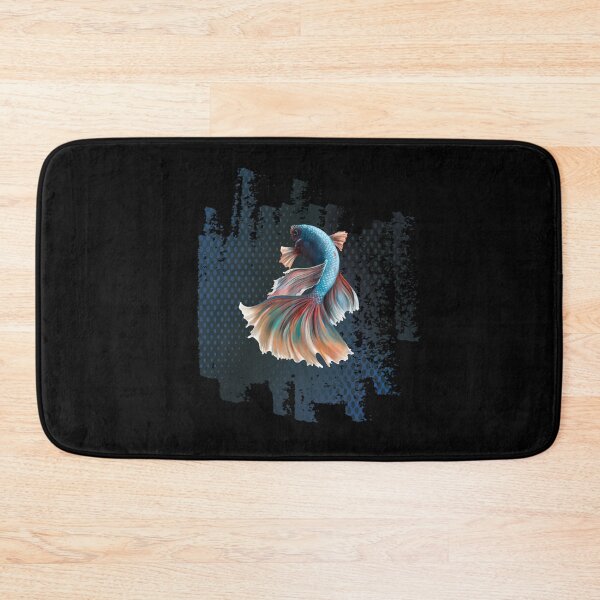 Item preview, Betta Fish Blue with Rainbow Tail on Blue designed and sold by Trinket-Trickster.