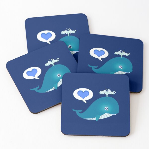 Item preview, Whale Love (Aqua/Blue on Navy) designed and sold by PawsitiveMum.