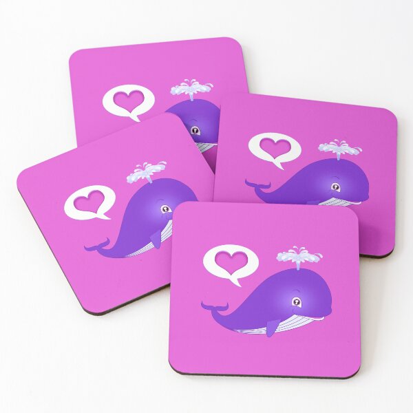 Item preview, Whale Love (Purple/Pink on Hot Pink) designed and sold by PawsitiveMum.