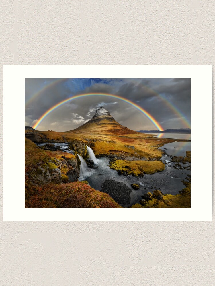 Alternate view of Rainbow over Kirkjufell Art Print
