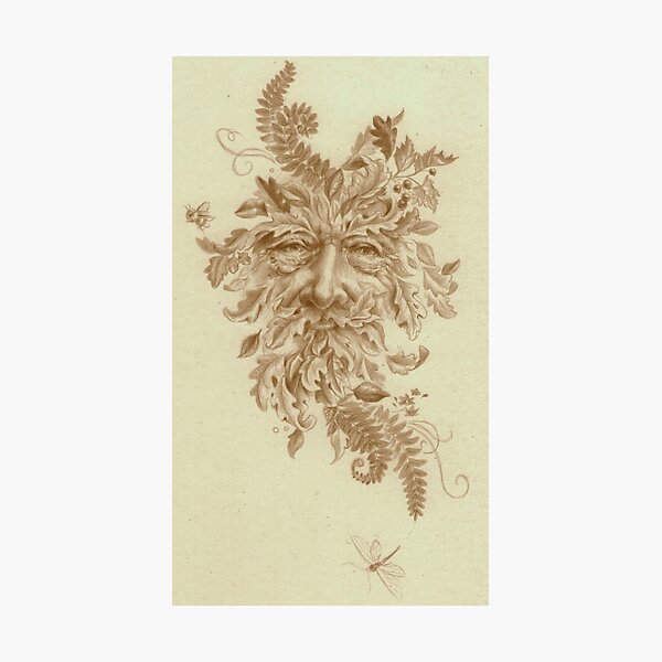 Item preview, Silverpoint Drawing of the Greenman designed and sold by justteejay.