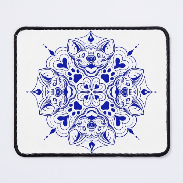 Item preview, Delft Blue Frenchie Mandala designed and sold by FruitoftheDoom.
