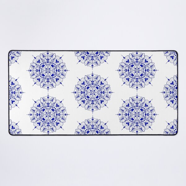 Item preview, Delft Blue Frenchie Mandala designed and sold by FruitoftheDoom.