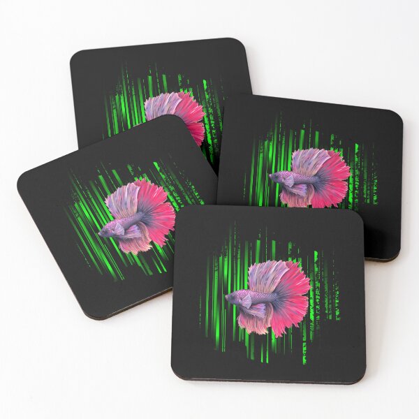 Item preview, Betta Fish Purple and Pink Green Stripes designed and sold by Trinket-Trickster.