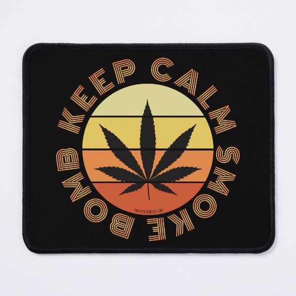 Item preview, Retro Vintage Sunset Orange Pot leaf-Keep calm smoke bomb designed and sold by YomeHayin.