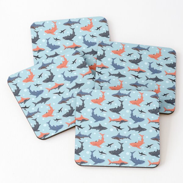 Item preview, Sharks in the light blue Beautiful Sharks Pattern designed and sold by SeemDev786.