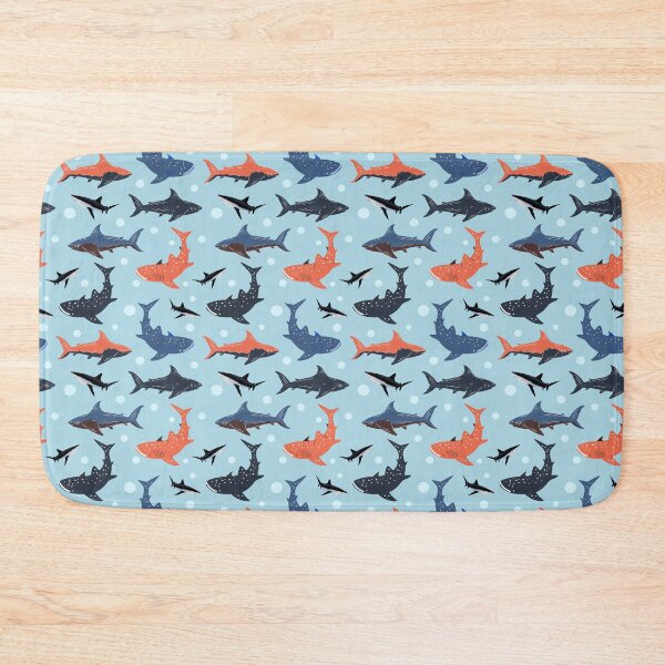 Item preview, Sharks in the light blue Beautiful Sharks Pattern designed and sold by SeemDev786.