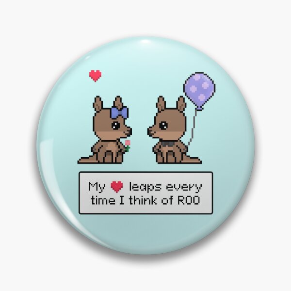 Item preview, Kangaroo Valentines Day Cute Kawaii Pixel Art: My heart leaps every time I think of ROO designed and sold by Pixe11y.