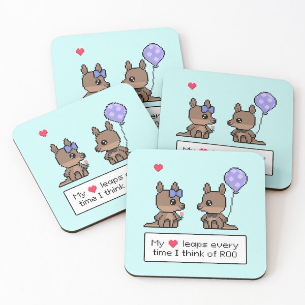 Item preview, Kangaroo Valentines Day Cute Kawaii Pixel Art: My heart leaps every time I think of ROO designed and sold by Pixe11y.