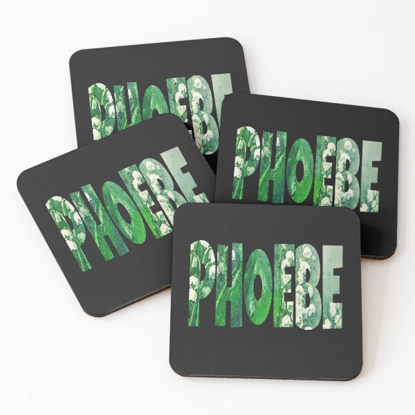Item preview,  Phoebe name text with white snowdrop and leaf design designed and sold by Areashor.