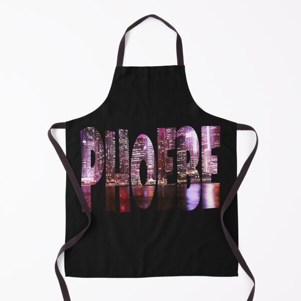 Item preview, Phoebe name text with cityscape and water reflection at night designed and sold by Areashor.