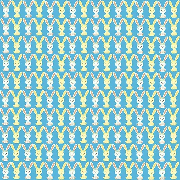 Artwork thumbnail, Cute Rabbit Design Pattern With Many Rabbits by Bowbubble