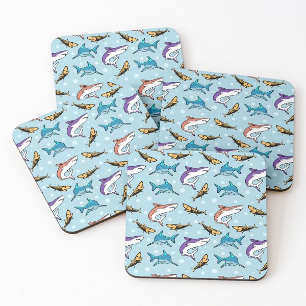 Item preview, Sharks in the light blue Beautiful Sharks Pattern designed and sold by SeemDev786.