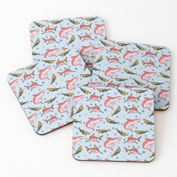 Item preview, Sharks in the light blue Beautiful Sharks Pattern designed and sold by SeemDev786.