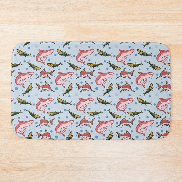 Item preview, Sharks in the light blue Beautiful Sharks Pattern designed and sold by SeemDev786.