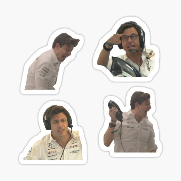 Angry Toto Wolff face pack meme and pattern Sticker