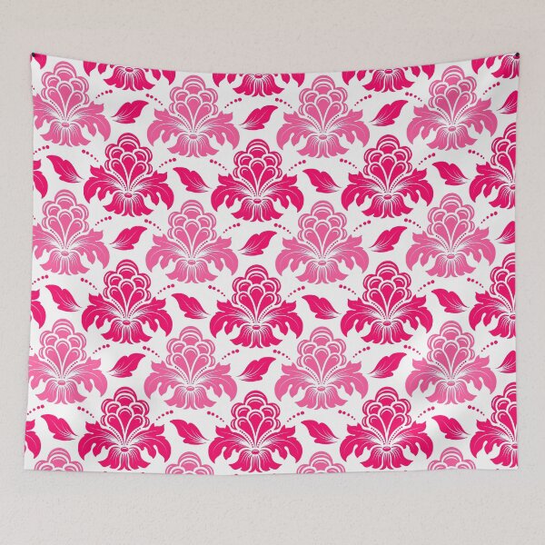 Item preview, Preppy Room Decor -	Preppy Red and Pink Damask Pattern designed and sold by Shop Your Aesthetic.