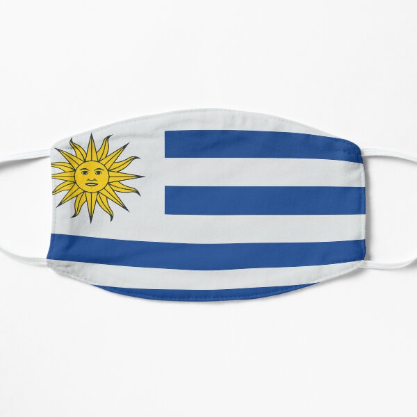 Bandera de Uruguay Regalo del Día de la Independencia de Uruguay para orgullosos uruguayos Mascarilla plana