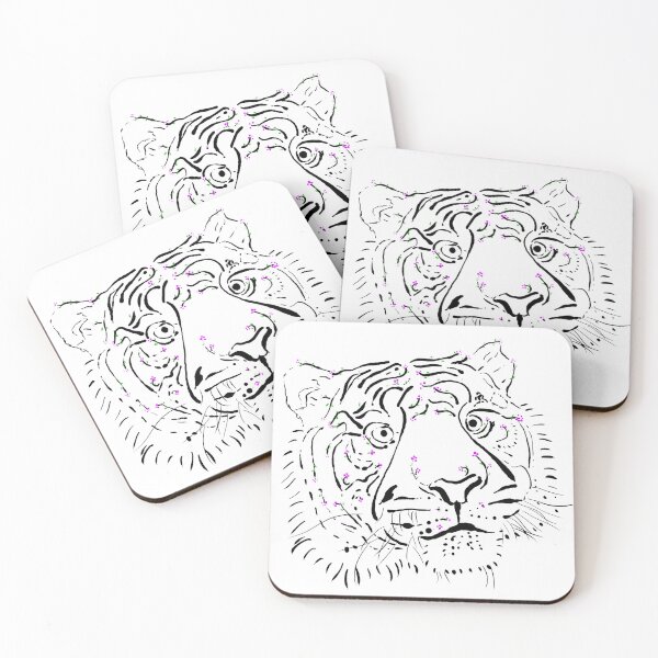 Item preview, Tiger with flowers designed and sold by keyword1.